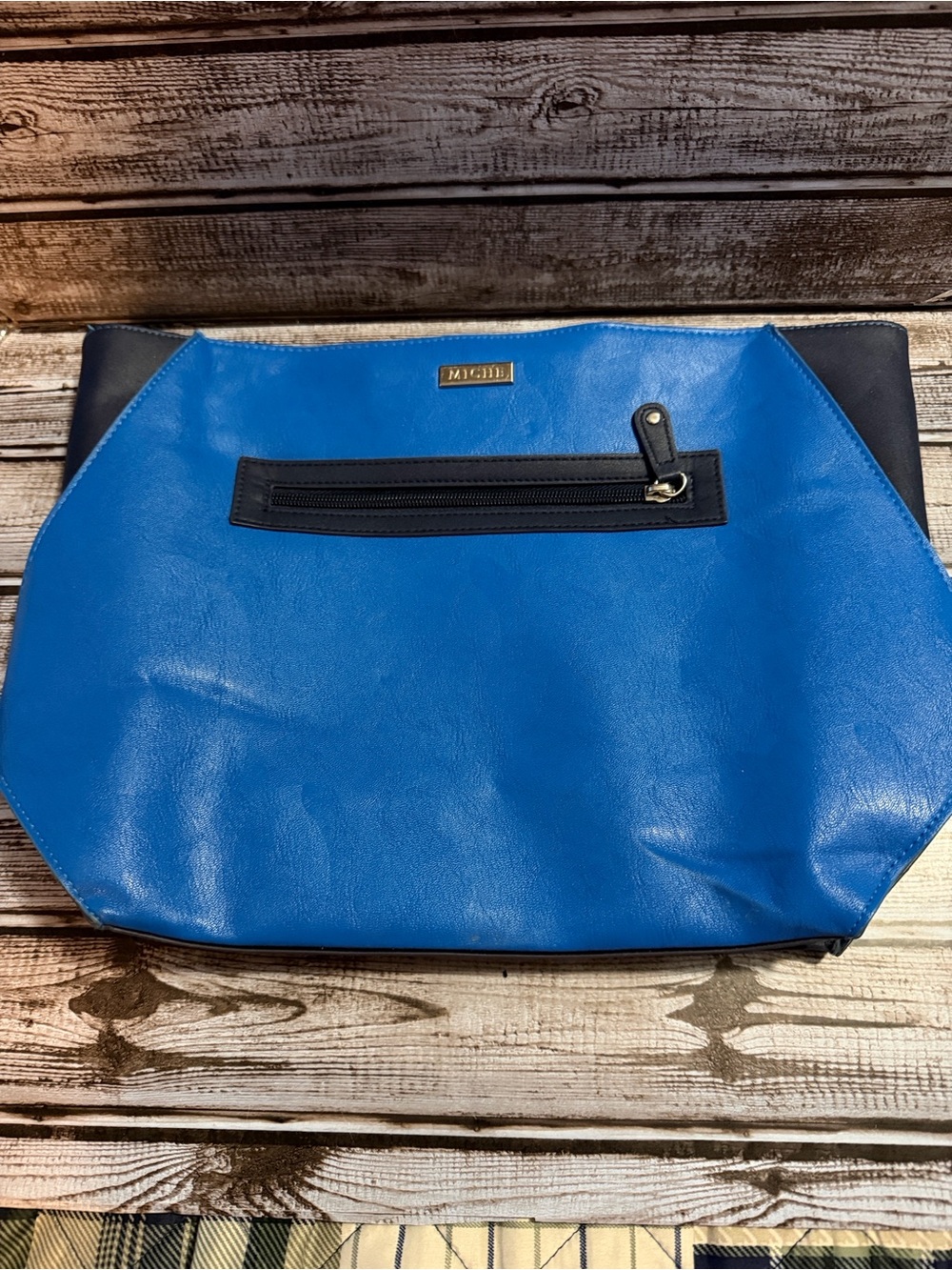 MICHE Blue Cosmetic Tote with Black Accents Demi Shell only